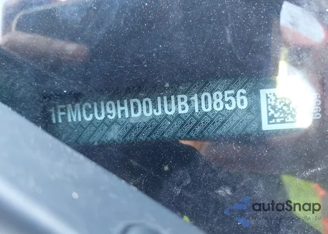 2018 Ford Escape Sel z USA, uszkodzony, nr VIN 1FMCU9HD0JUB10856